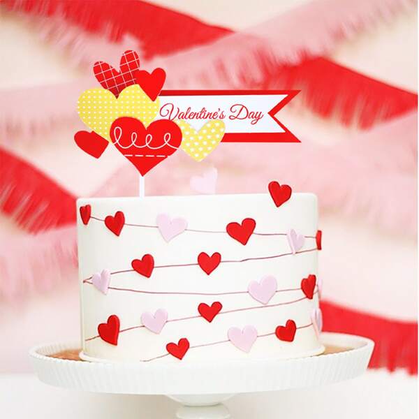 

1pc Valentine's Day Decorative Cake Topper, Multicolor