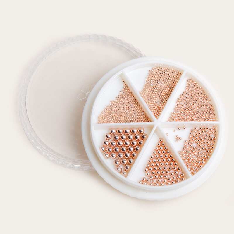 

1box Bead Nail Art Decorations, Champagne