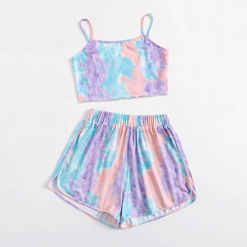 

Tie Dye Crop Cami & Shorts, Multicolor