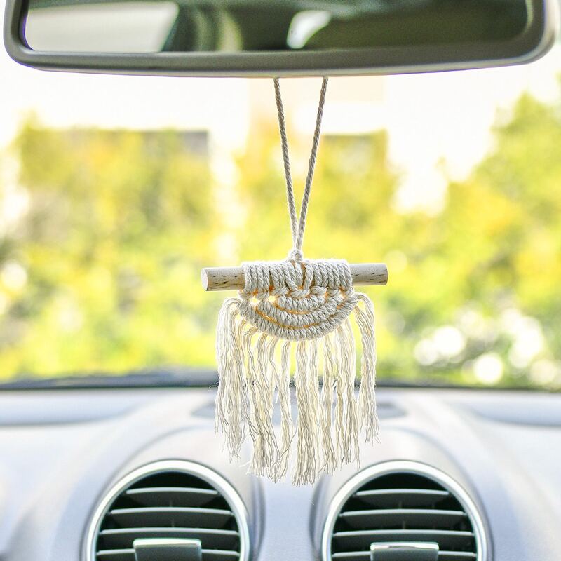 

1pc Woven Tassel Wall Hanging, Beige