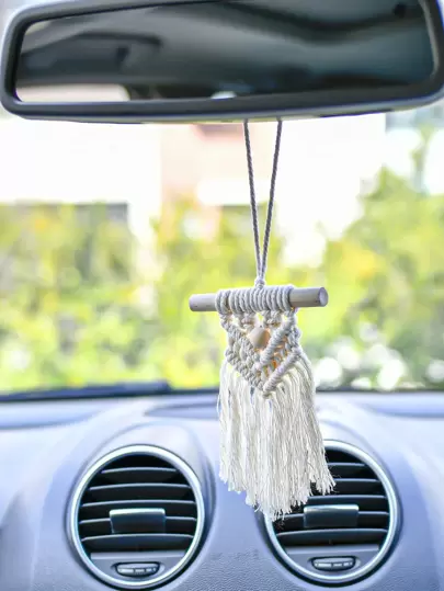 1 件编织流苏壁挂，波西米亚风编织设计挂饰，适用于室内外、家居装饰、房间装饰、墙壁装饰