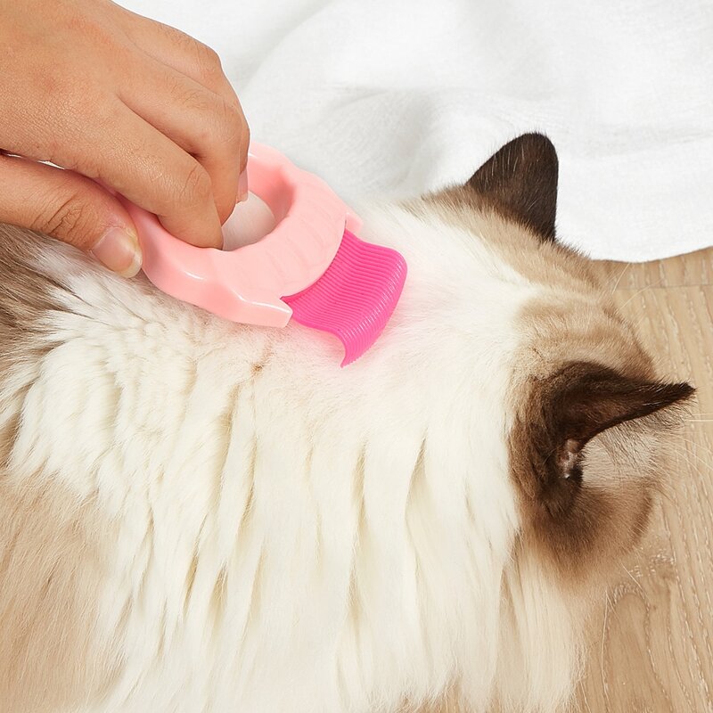 

1pc Hollow Out Shell Design Pet Hair Comb, Pink