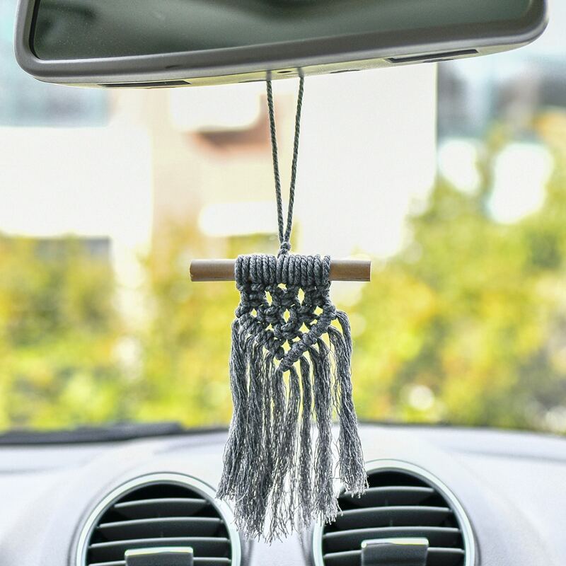 

1pc Woven Tassel Wall Hanging, Grey