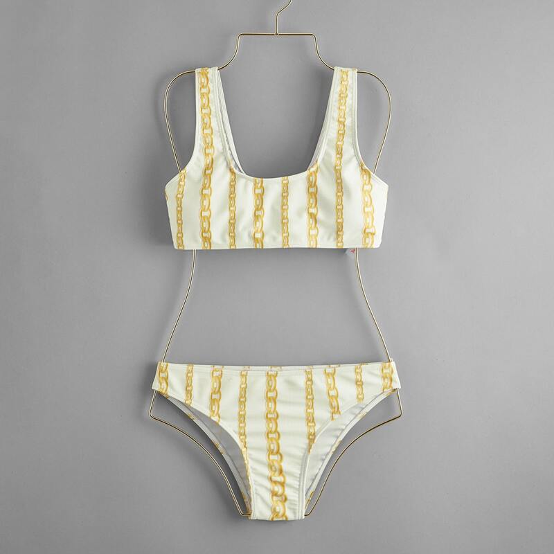 

Chain Print Bikini Swimsuit, Multicolor