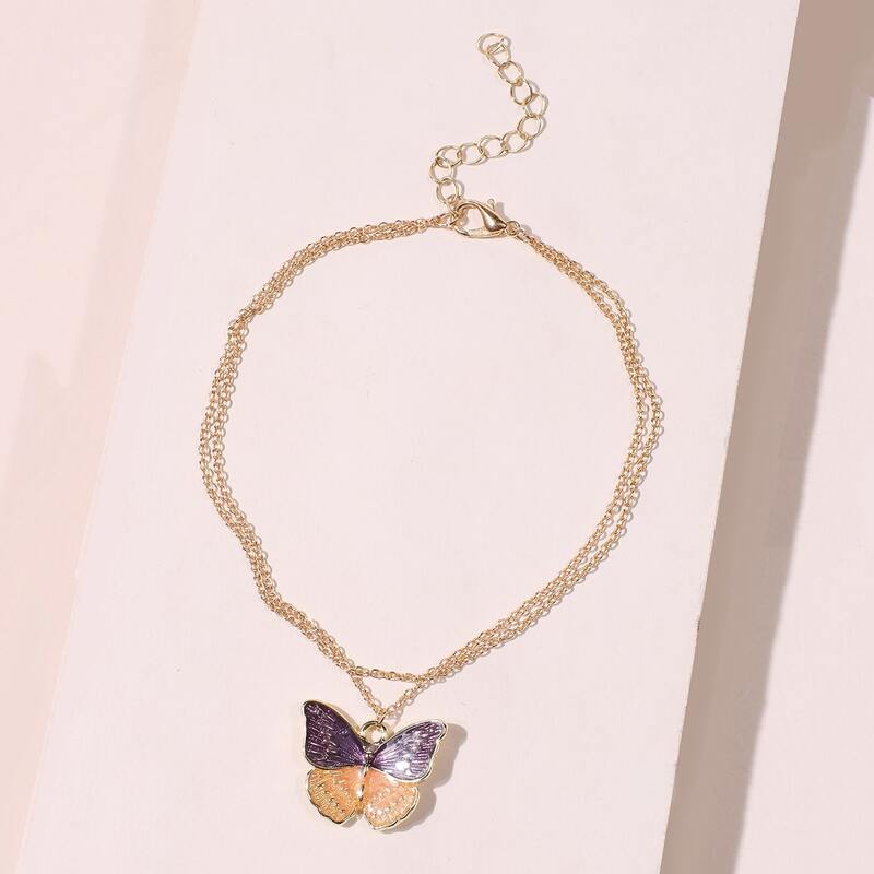 

Butterfly Charm Anklet, Multicolor