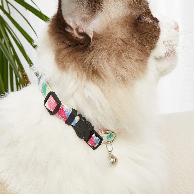 

Bell Charm Color Block Pet Collar, Multicolor