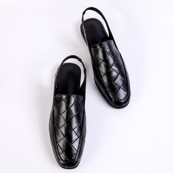 

Braided Design Slingback Flats, Black