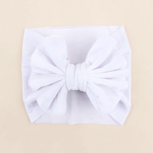 

Baby Plain Bow Decor Headband, White