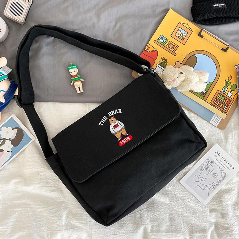 

Cartoon Bear Crossbody Bag, Black