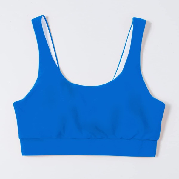 

Solid Square Neck Bikini Top, Blue