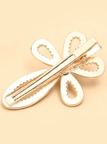 5入組人造珍珠花朵裝飾髮夾 - 黑色 - 查看 3