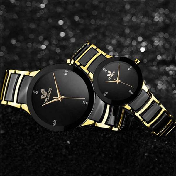 

2pcs Couple Round Pointer Quartz Watch