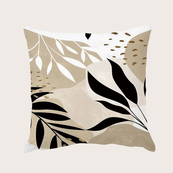 

Leaf Print Cushion Cover Without Filler, Multicolor