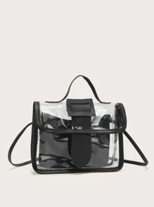 حقيبة مقاومة للماء وخفيفة الوزن وكاجوال صغيرة شفافة قابلة للطي للفتيات المراهقات والنساء وطلاب الجامعات والمبتدئين والعمال ذوي الياقات البيضاء مثالية للمكتب والكلية والعمل والأعمال التجارية والتنقل