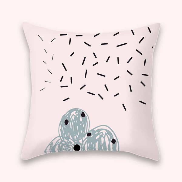 

Graffiti Pattern Cushion Cover Without Filler, Pink