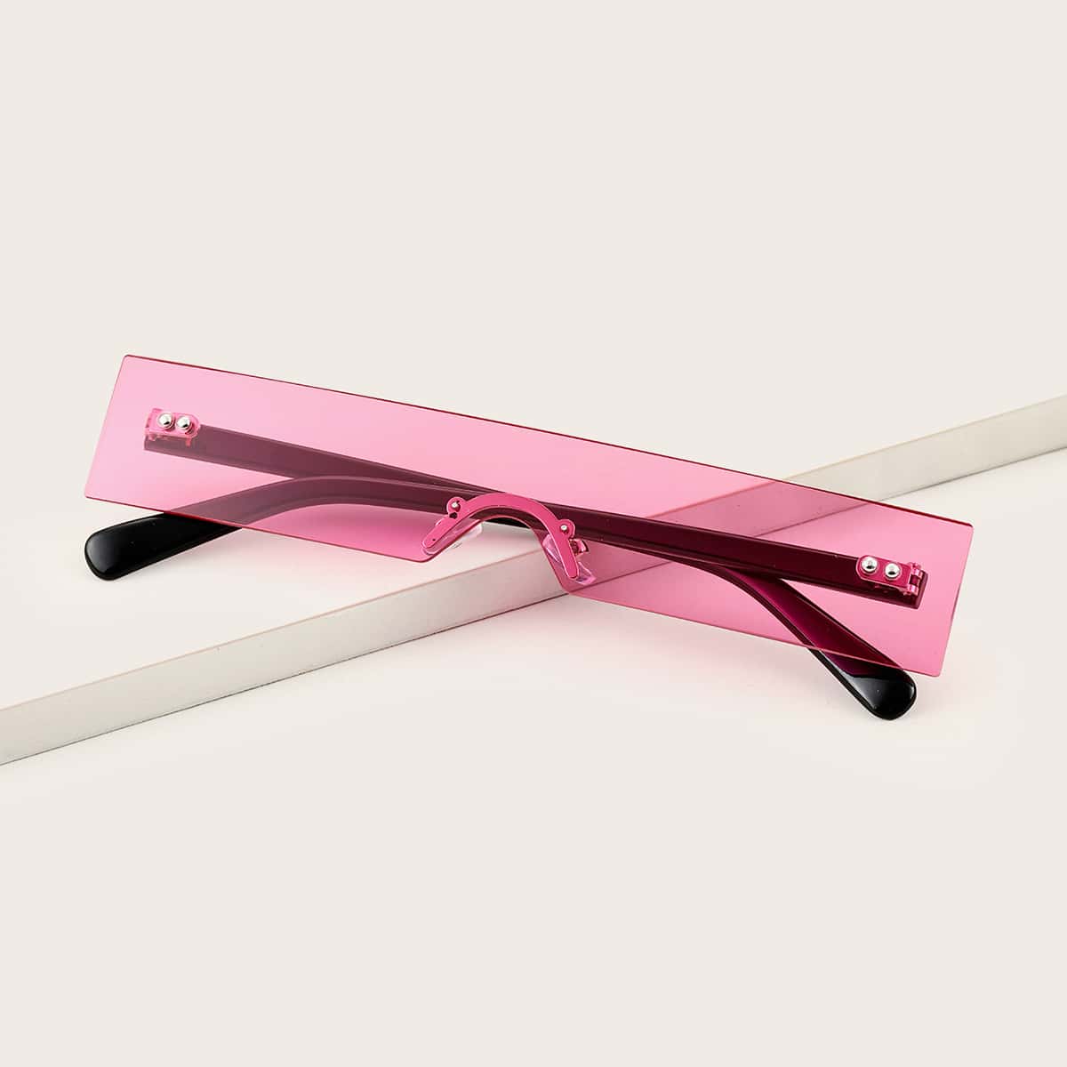 

Rimless Rectangle Flat Top Sunglasses