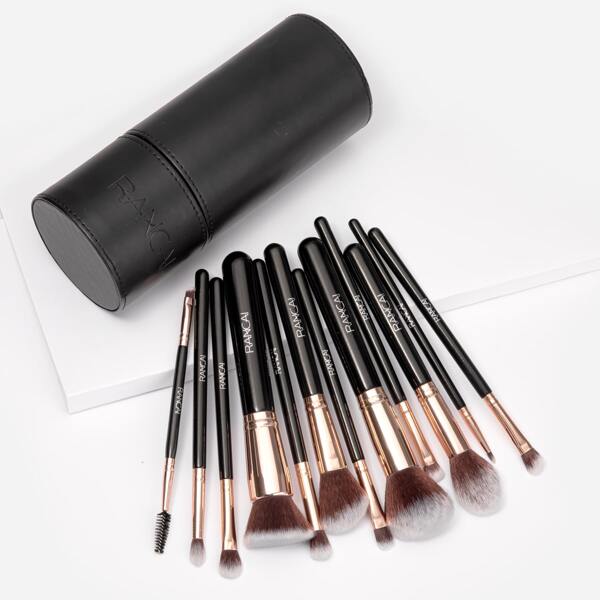 

12pcs Makeup Brush Set & 1pc Storage Box, Black