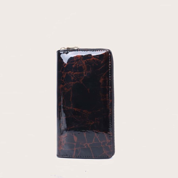 

Marble Pattern Zipper Around Long Purse, Multicolor