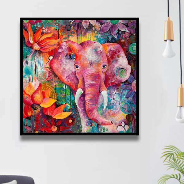 

Elephant Print Diamond Painting Without Frame, Multicolor