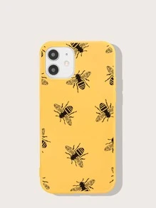 Bee Pattern Case Compatible With iPhone - Yellow - View 1