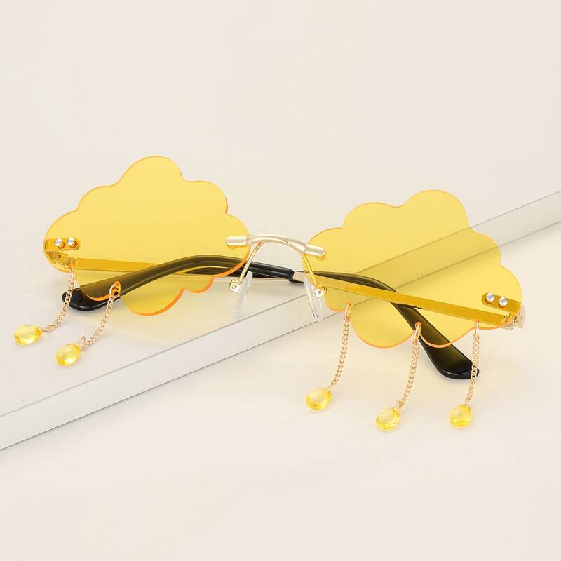 

Crystal Tassel Cloud Frame Sunglasses