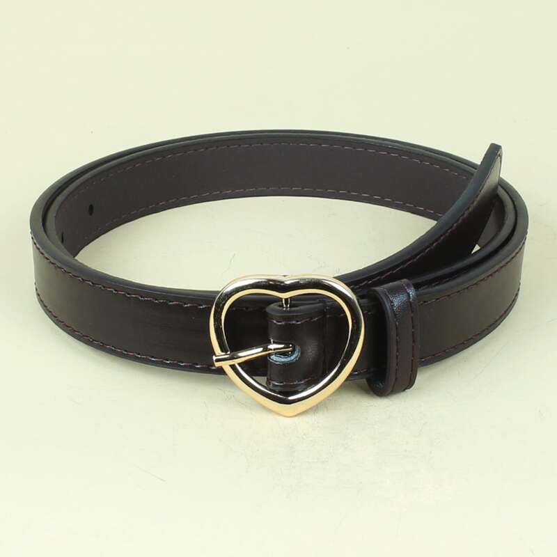 

Heart Buckle Belt, Coffee brown