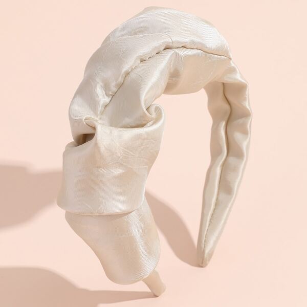 

Solid Ruched Hair Hoop, Beige