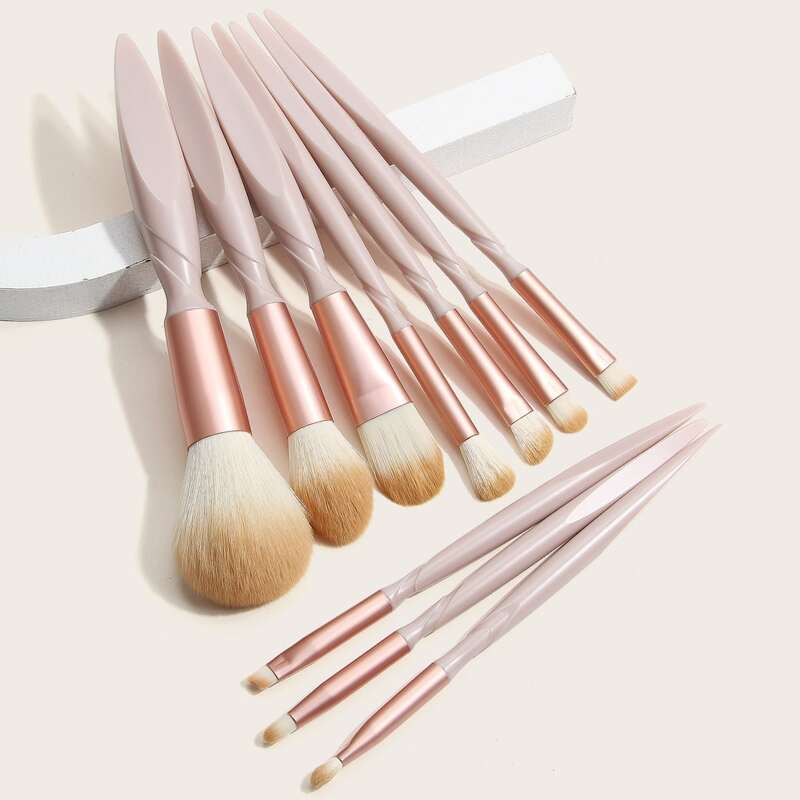 

10pcs Makeup Brush Set, Baby pink