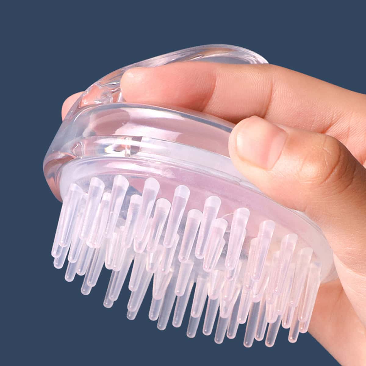 

1pc Clear Scalp Massage Brush, Pink