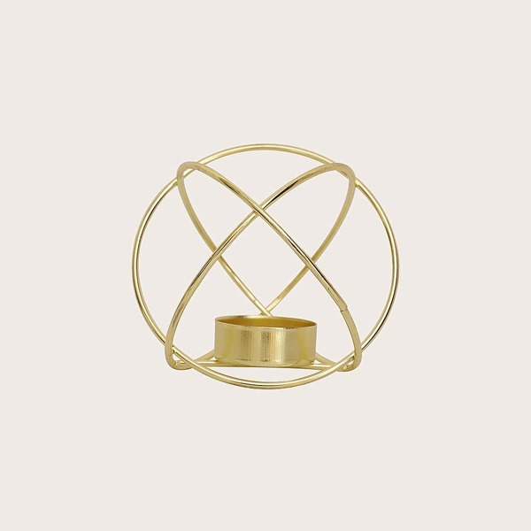 

1pc Globe Design Candle Holder, Gold