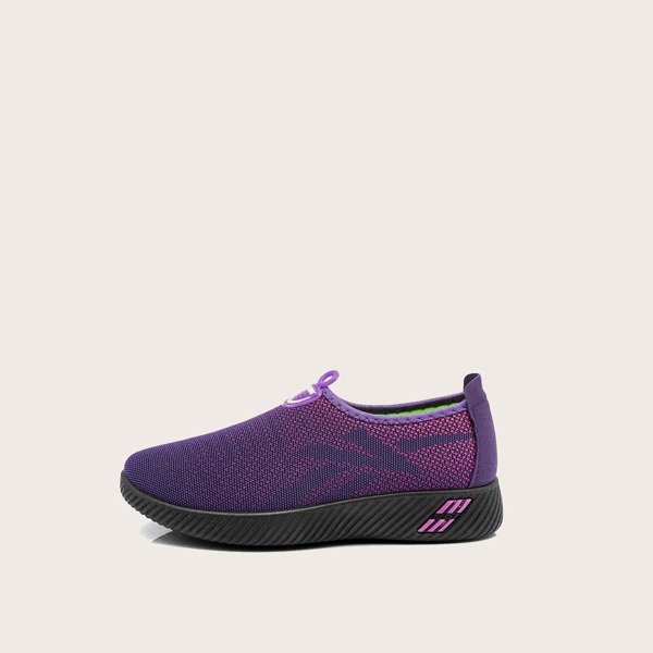 

Letter Graphic Knit Running Shoes, Purple