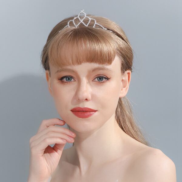 

Rhinestone Crown Decor Hair Hoop, Silver