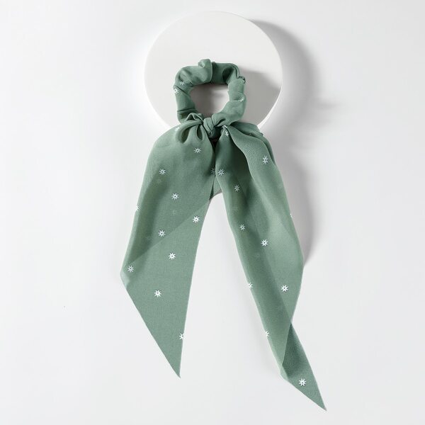 

Knot Design Scrunchie Scarf, Green