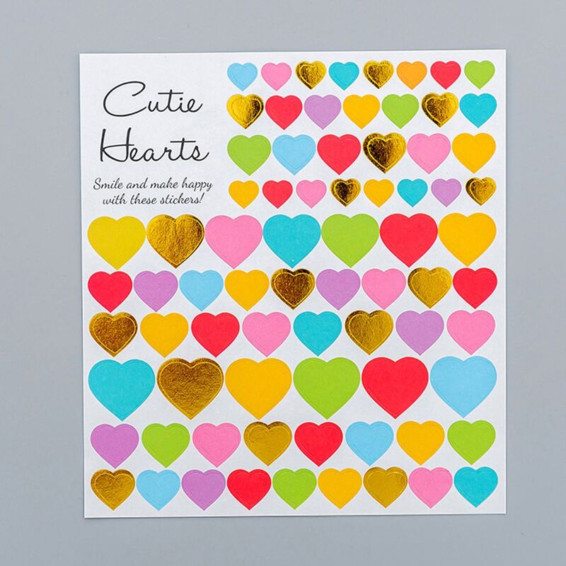 

1sheet Heart Pattern Sticker, Multicolor