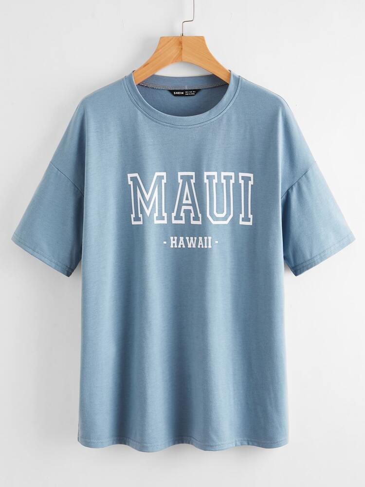 Letter Graphic Drop Shoulder Tee