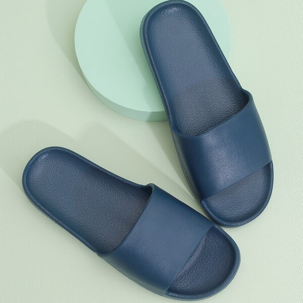 

Men Minimalist Plain Slides, Navy blue