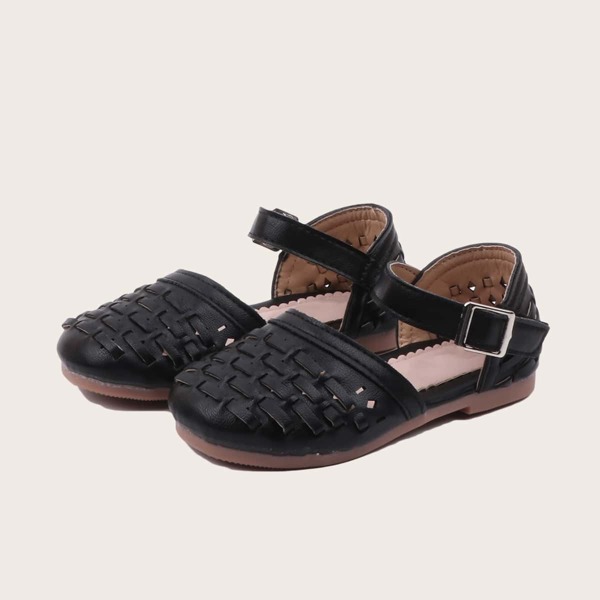

Toddler Girls Braided Design Flats, Black