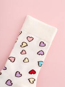 心形圖案圓襪 - 白色 - 查看 3