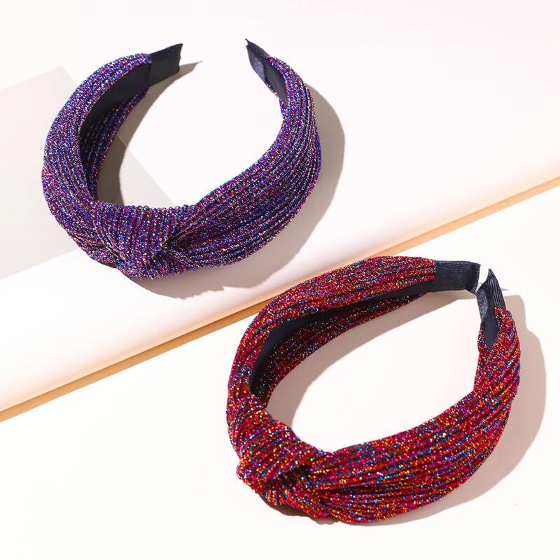 

2pcs Knot Design Hair Hoop, Multicolor
