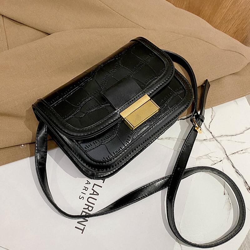 

Croc Embossed Flap Crossbody Bag, Black