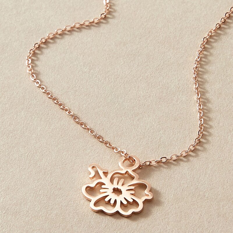 

Floral Pendant Necklace, Rose gold