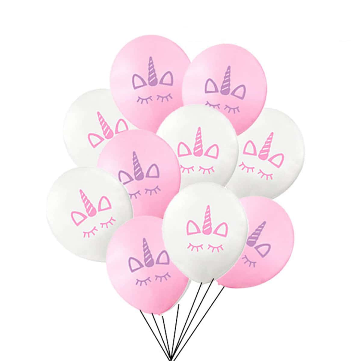 

10pcs Unicorn Print Balloon, Multicolor