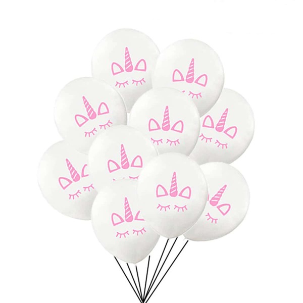 

10pcs Unicorn Print Balloon, White