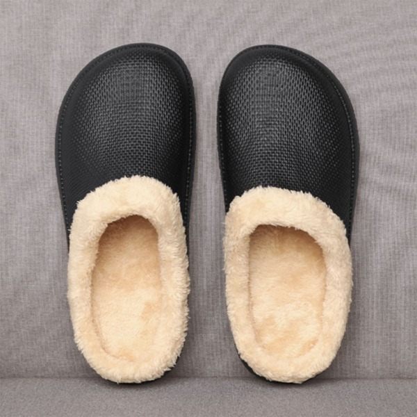 

Men Plush Lined Slippers, Black