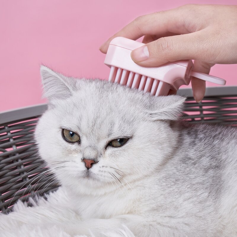

1pc Solid Pet Hair Brush, Pink