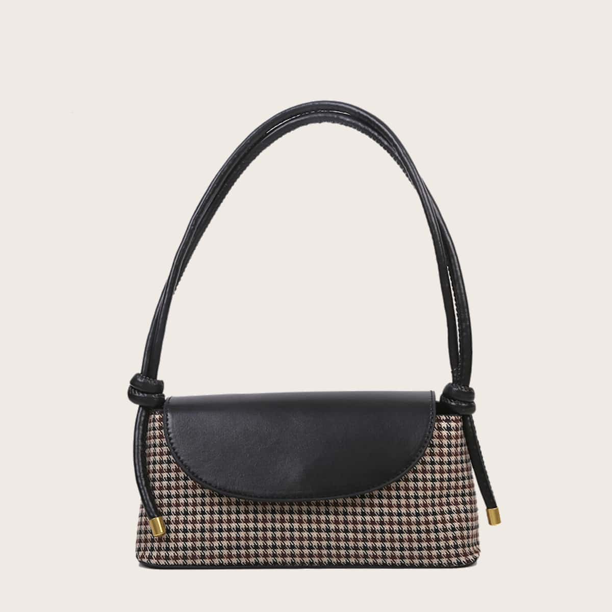 

Houndstooth Adjustable Strap Shoulder Bag, Multicolor