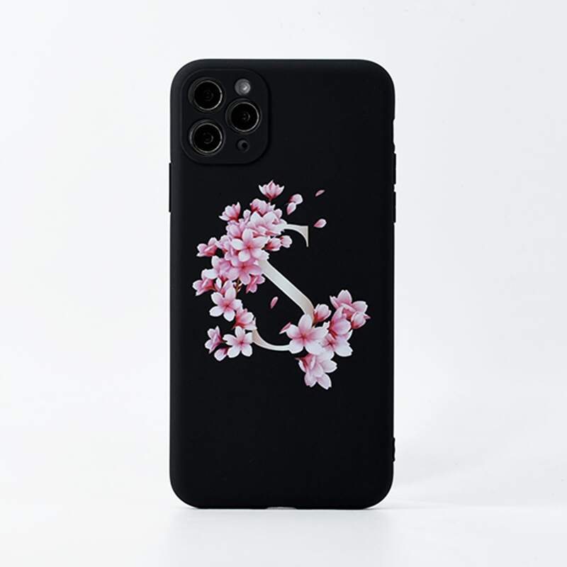 

Flower & Letter Graphic iPhone Case, Multicolor