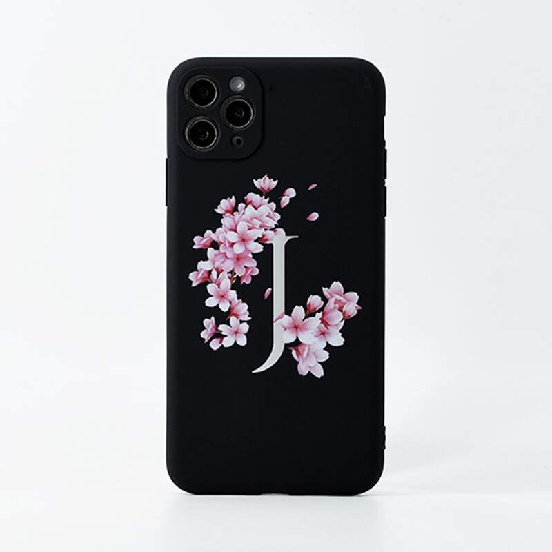 

Flower & Letter Graphic iPhone Case, Multicolor