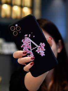 Funda compatible con iphone con estampado de flor y letra - Multicolor - Ver 2