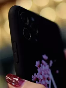 Funda compatible con iphone con estampado de flor y letra - Multicolor - Ver 4